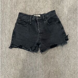 we the free black distressed shorts size 25
